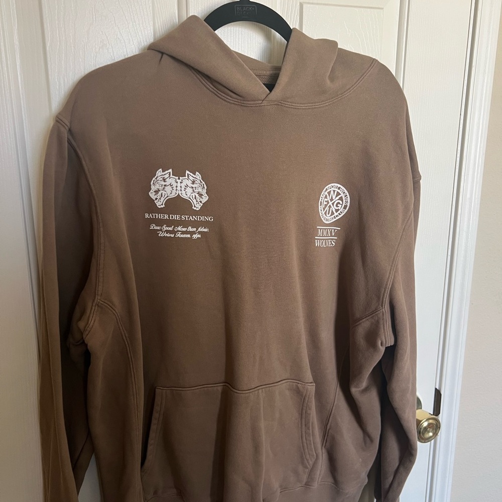 Darc Sport Brown Hoodie Sweater with White Graphics
